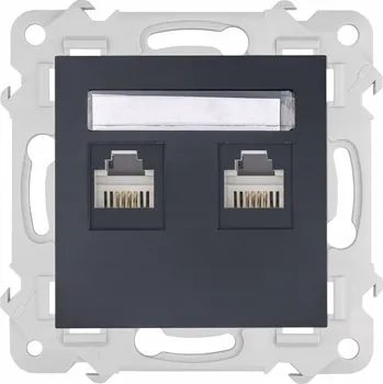 Elektrická zásuvka Internetová zásuvka nástěnná Bella černá