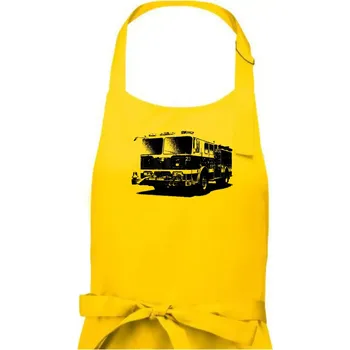 Kuchyňská zástěra Hasičské auto americké - Dámská zástěra na vaření - Univerzální velikost ( Žlutá )