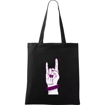 Rocková ruka dámská - Taška bavlněná - 42 x 38 cm ( Černá )