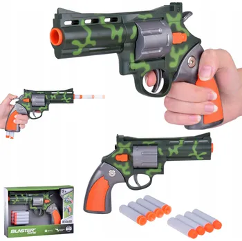 Dětská zbraň SADA HRAČEK PISTOLE REVOLVER PRO DĚTI + PĚNOVÉ NÁBOJE