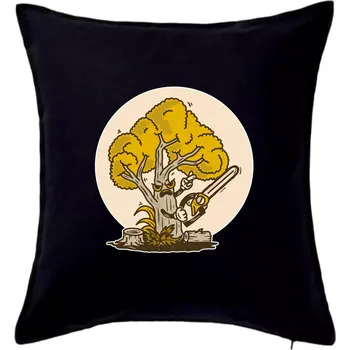 Polštář Strom dřevorubec - Polštář 50x50 - 50x50 - Pouze potah ( Černá )