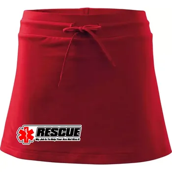 Dámská sukně Rescue My Job Is To Help Your Ass Not Kiss It - Sportovní sukně - two in one - L ( Červená )