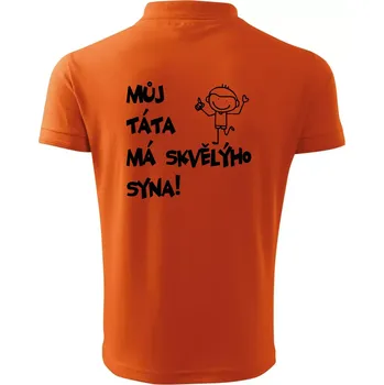 Pánská košile Můj táta má skvělýho syna - Polokošile pánská Pique Polo 203 - 4XL ( Oranžová )