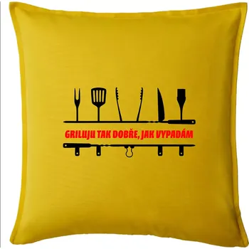 Polštář Griluju tak dobře, jak vypadám - Polštář 50x50 - 50x50 - Pouze potah ( Žlutá )