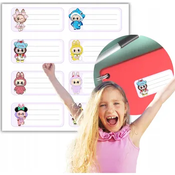 samolepka Samolepky na sešity 8 kusů LABUBU vzor pohádky LIST