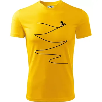 Chlapecké tričko Cyklo sjezd z kopce - Dětské triko sportovní (dresovina) - 146 cm/10 let ( Žlutá )