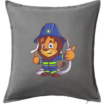 Polštář Hasič lvíček - Polštář 50x50 - 50x50 - Pouze potah ( Tmavě šedý melír )