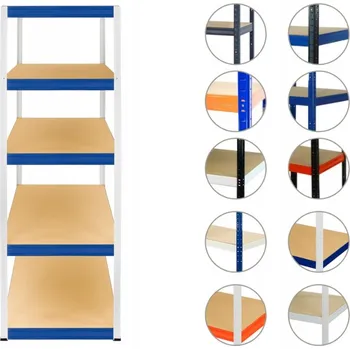 Dílenský regál Kovový regál skladový garážový HELIOS HWN 180x050x50 5 polic