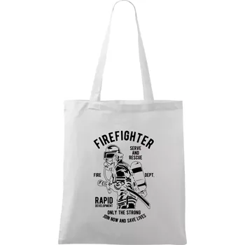 Firefighter Dept - Taška bavlněná - 42 x 38 cm ( Bílá )