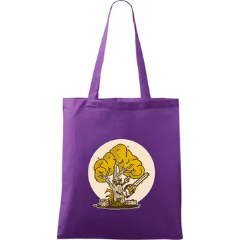 Strom dřevorubec - Taška bavlněná - 42 x 38 cm ( Fialová )