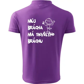 Pánská košile Můj brácha má skvělýho bráchu - Polokošile pánská Pique Polo 203 - 4XL ( Fialová )