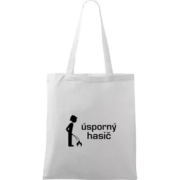 Nákupní taška Úsporný hasič - Taška bavlněná - 42 x 38 cm ( Bílá )