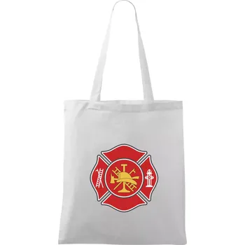 Fire department logo červené - Taška bavlněná - 42 x 38 cm ( Bílá )