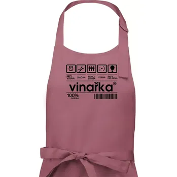 Kuchyňská zástěra Čárový kód vinařka - Dámská zástěra na vaření - Univerzální velikost ( Starorůžová )