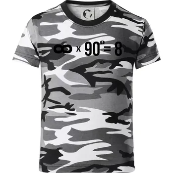 Chlapecké tričko Nekonečno matematika - Dětské maskáčové triko - 146 cm/10 let ( Šedý maskáč )