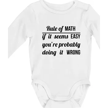 Kojenecký body Rule of math - Body kojenecké s dlouhým rukávem - Dlouhý r. do 3 měs ( Bílá )