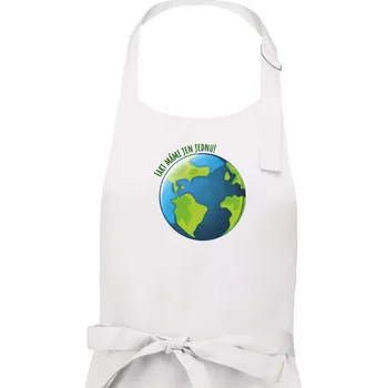 Kuchyňská zástěra Máme fakt jen jednu - Země - Pánská zástěra na vaření - Univerzální velikost ( Bílá )