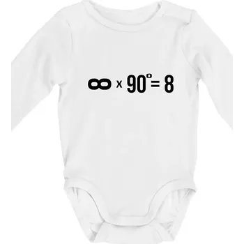 Nekonečno matematika - Body kojenecké s dlouhým rukávem - Dlouhý r. do 3 měs ( Bílá )