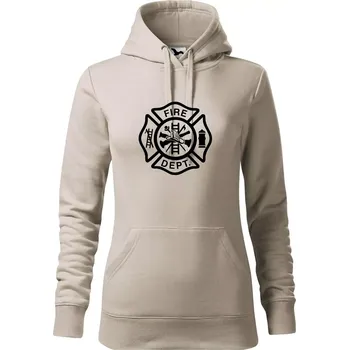 Dámská mikina Fire dept. logo - Mikina dámská Cape s kapucí - XL ( Ledově šedá )