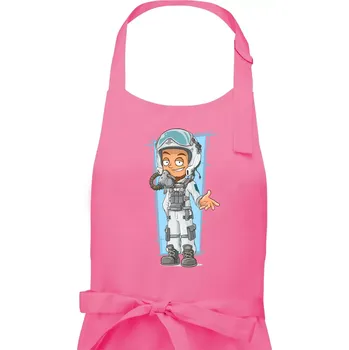 Kuchyňská zástěra Vesmírný voják oranžový - Dámská zástěra na vaření - Univerzální velikost ( Růžová )