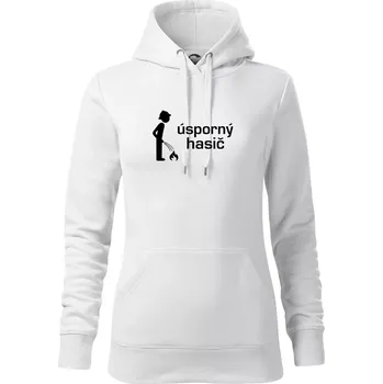 Dámská mikina Úsporný hasič - Mikina dámská Cape s kapucí - XL ( Bílá )