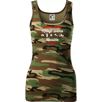 Miluji svého hasiče - Dámské Maskáčové tílko - S ( Hnědý maskáč )