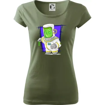 Dámské tričko Vesmírný voják tmavě modrý - Dámské triko Pure - 3XL ( Khaki )