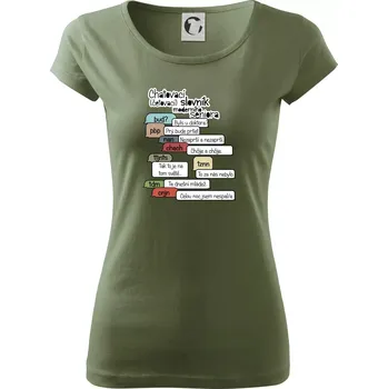 Chatovací slovník moderního seniora (Běžící češtinář) - Dámské triko Pure - XS ( Khaki )