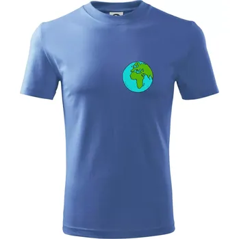 Planeta na prsu - Afrika a Evropa - Tričko dětské bavlněné - 98 cm / 2 roky ( Azurově modrá )
