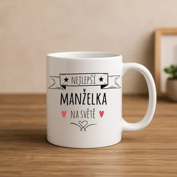 Hrnek - Nejlepší manželka na světě 2, 330 ml, keramický, bílý (Hrnek „Nejlepší manželka na světě 2“, 330 ml, bílý, keramika)