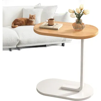 Konferenční stolek Odkládací stolek earthen oválný 28 x 40 x 55 cm žlutý