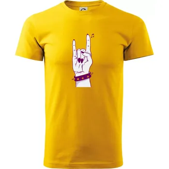 Pánské tričko Rocková ruka dámská - Triko extra velké (5-8XL) - 8XL ( Žlutá )