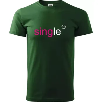 Pánské tričko Single nápis copyright - Triko extra velké (5-8XL) - 7XL ( Lahvově zelená )