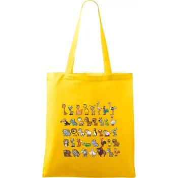 Nákupní taška Triko plné zvířátek - Taška bavlněná - 42 x 38 cm ( Žlutá )