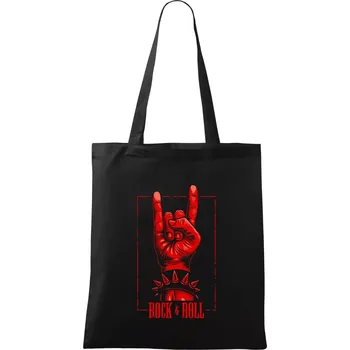Nákupní taška Rocková ruka červená - Taška bavlněná - 42 x 38 cm ( Černá )