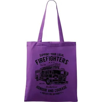 Fire Fighters Truck - Taška bavlněná - 42 x 38 cm ( Fialová )