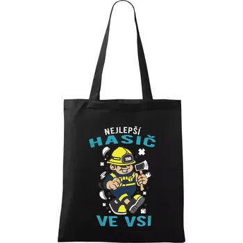 Nejlepší hasič ve vsi - Taška bavlněná - 42 x 38 cm ( Černá )