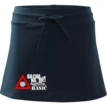 Dámská sukně Bacha na mě! Můj táta je hasič - Sportovní sukně - two in one - XL ( Námořní modrá (velmi tmavá - téměř černá) )