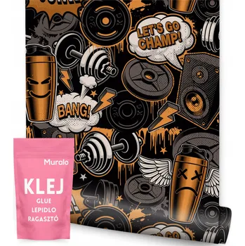 Fototapeta Tapeta pro teenagery POSILOVNA Trénink Činky Hudba