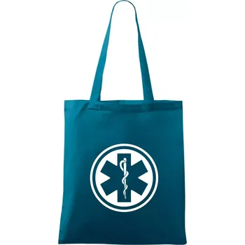 Rescue logo samostatné kulaté - Taška bavlněná - 42 x 38 cm ( Petrolejová )