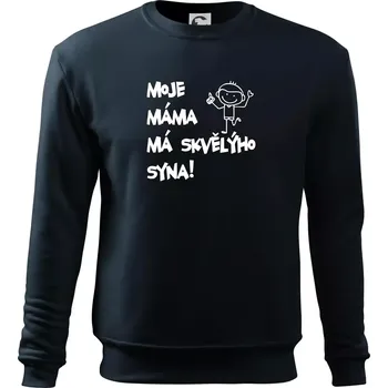 Moje máma má skvělýho syna - Mikina Essential dětská - 158 cm/12 let ( Námořní modrá (velmi tmavá - téměř černá) )