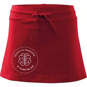 Dámská sukně Idiotovi nic nevysvětlíš, ale on vysvětlí vše tobě - Sportovní sukně - two in one - S ( Červená )