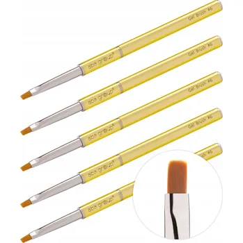 Kosmetický štětec Aba Group Zlatý štětec na gel č. 6 - Gold Gel Brush #6 - 5 ks