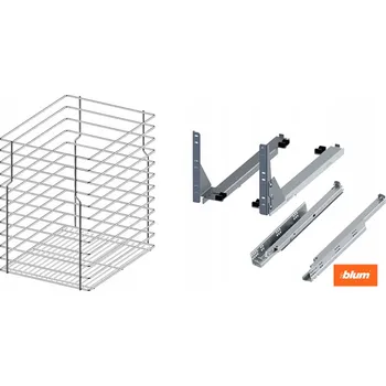 Nábytkové kování Cargo koš do spodní skříňky 50 cm 500 Chrom 1ks s tlumením dovírání BLUM plný výsuv