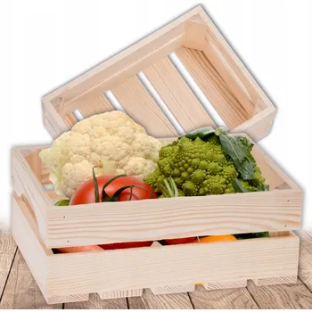 Úložný box DŘEVĚNÁ BEDÝNKA přírodní KOŠÍK 31x22x12cm