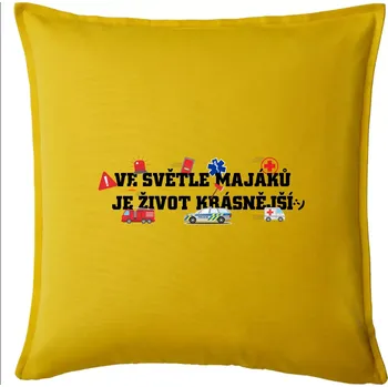Polštář Ve světle majáků je život krásnější - Polštář 50x50 - 50x50 - Pouze potah ( Žlutá )