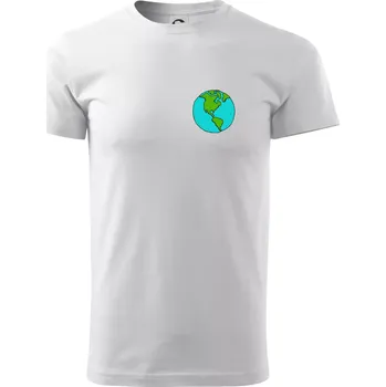 Planeta na prsu - Amerika - Triko extra velké (5-8XL) - 8XL ( Bílá )