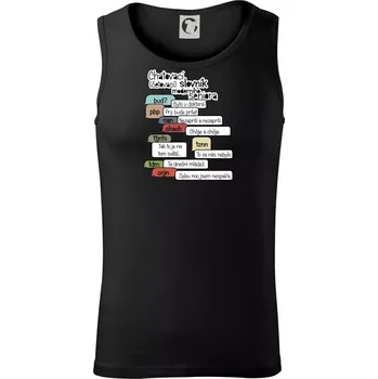 Pánské termoprádlo Chatovací slovník moderního seniora (Běžící češtinář) - Tílko pánské Core - M ( Černá )