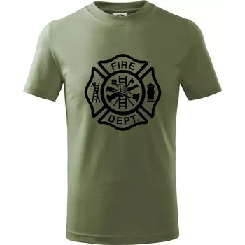 Fire dept. logo - Tričko dětské bavlněné - 122 cm/6 let ( Khaki )
