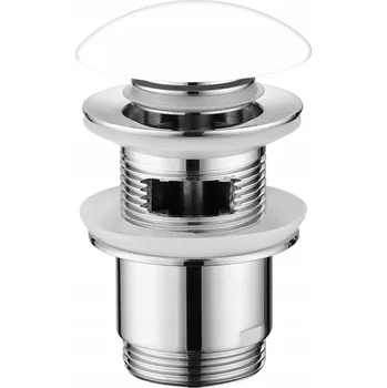 Sifon Zátka s přepadem klik-klak kulatý duro bílá